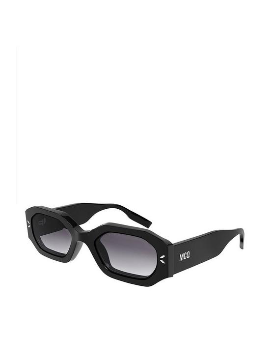 front image of mcq-alexander-mcqueen-rectangle-sunglasses-black
