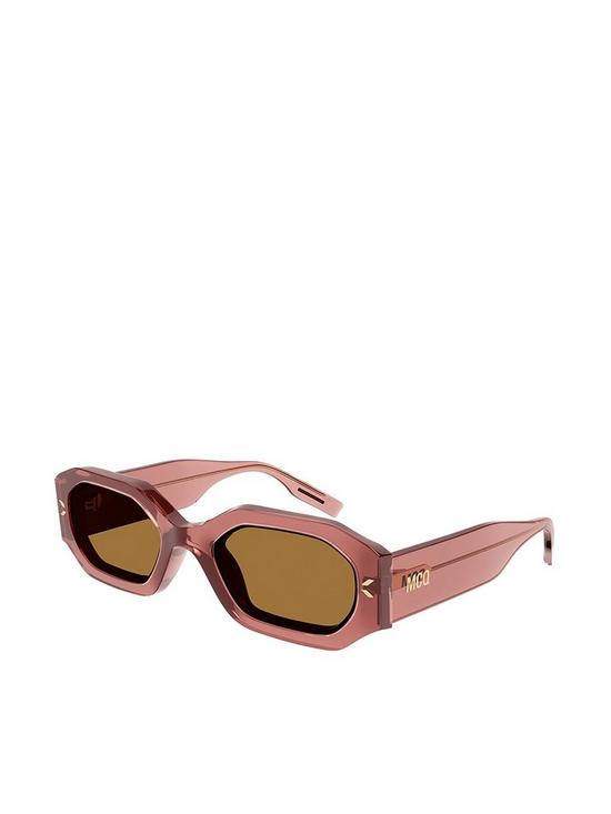 front image of mcq-alexander-mcqueen-rectangle-sunglasses-pink