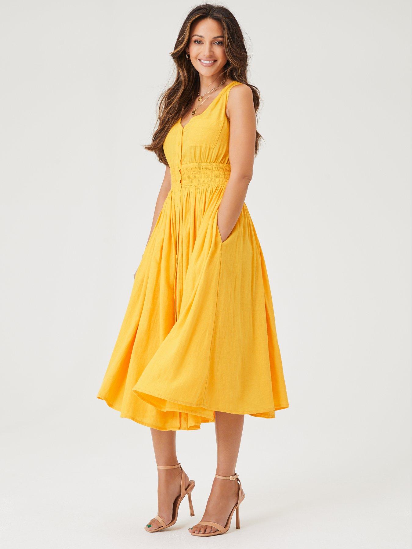 michelle keegan yellow dress very