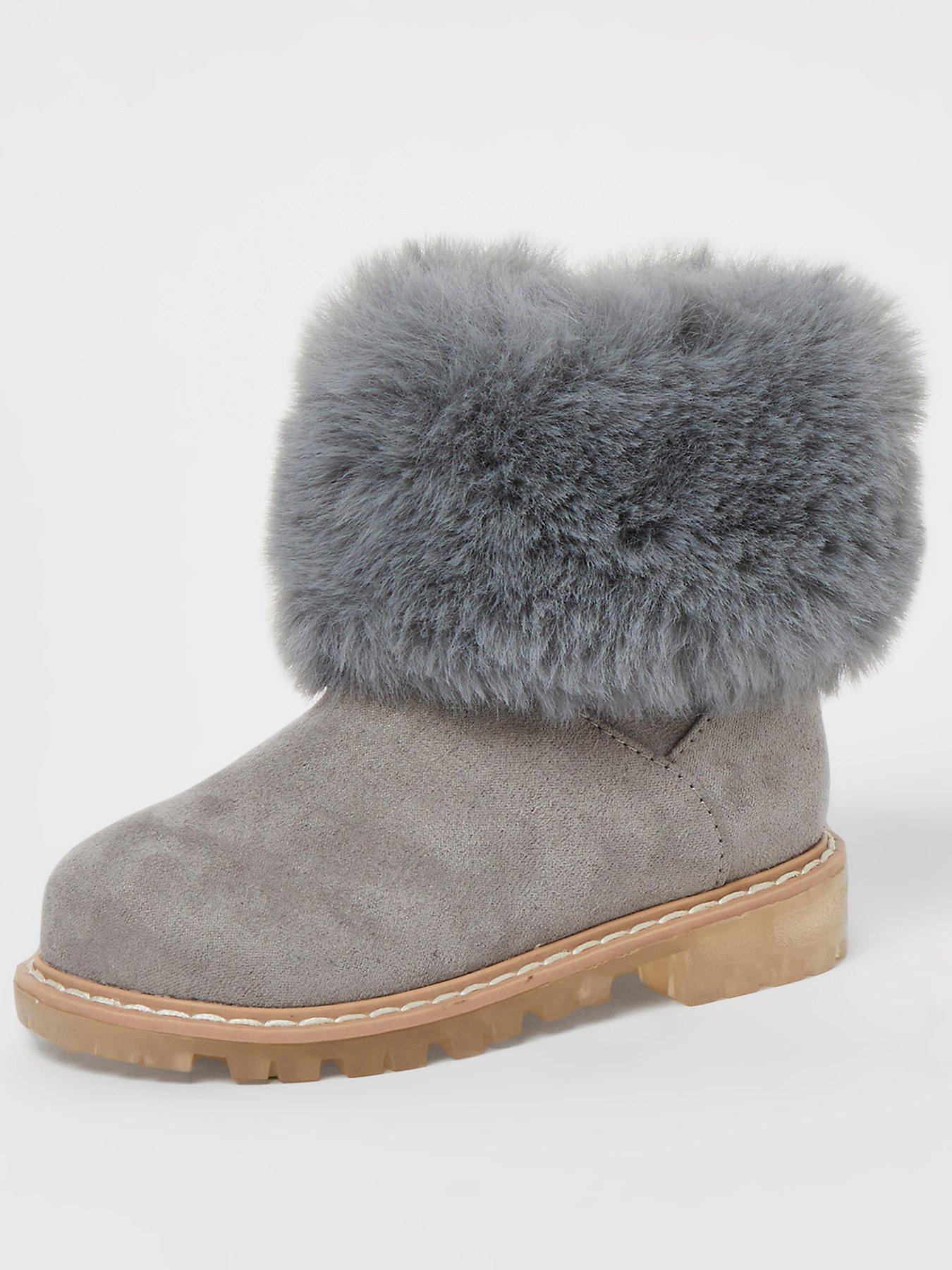 river island fluffy boots