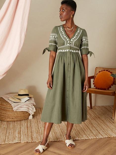 monsoon-linen-khaki-embroidered-dolly-dress