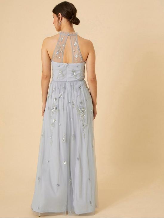stillFront image of monsoon-sasha-embellished-maxi-dress-in-recycled-polyester-blue