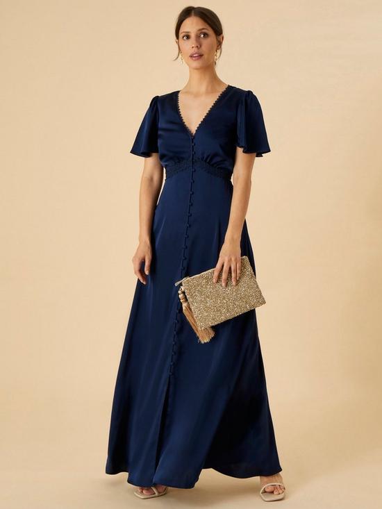 front image of monsoon-ivy-satin-lace-maxi-dress-navy