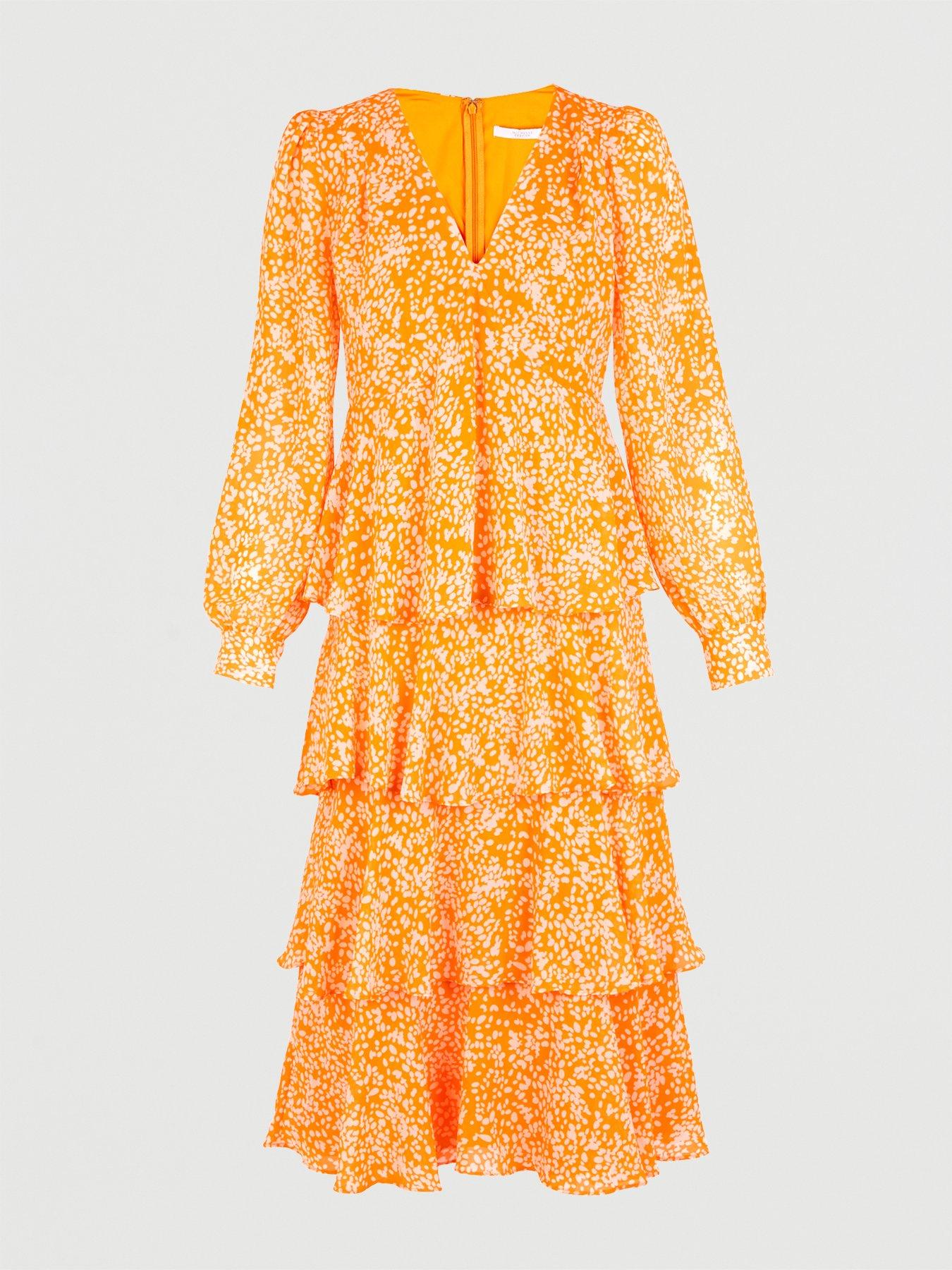 michelle keegan orange maxi dress