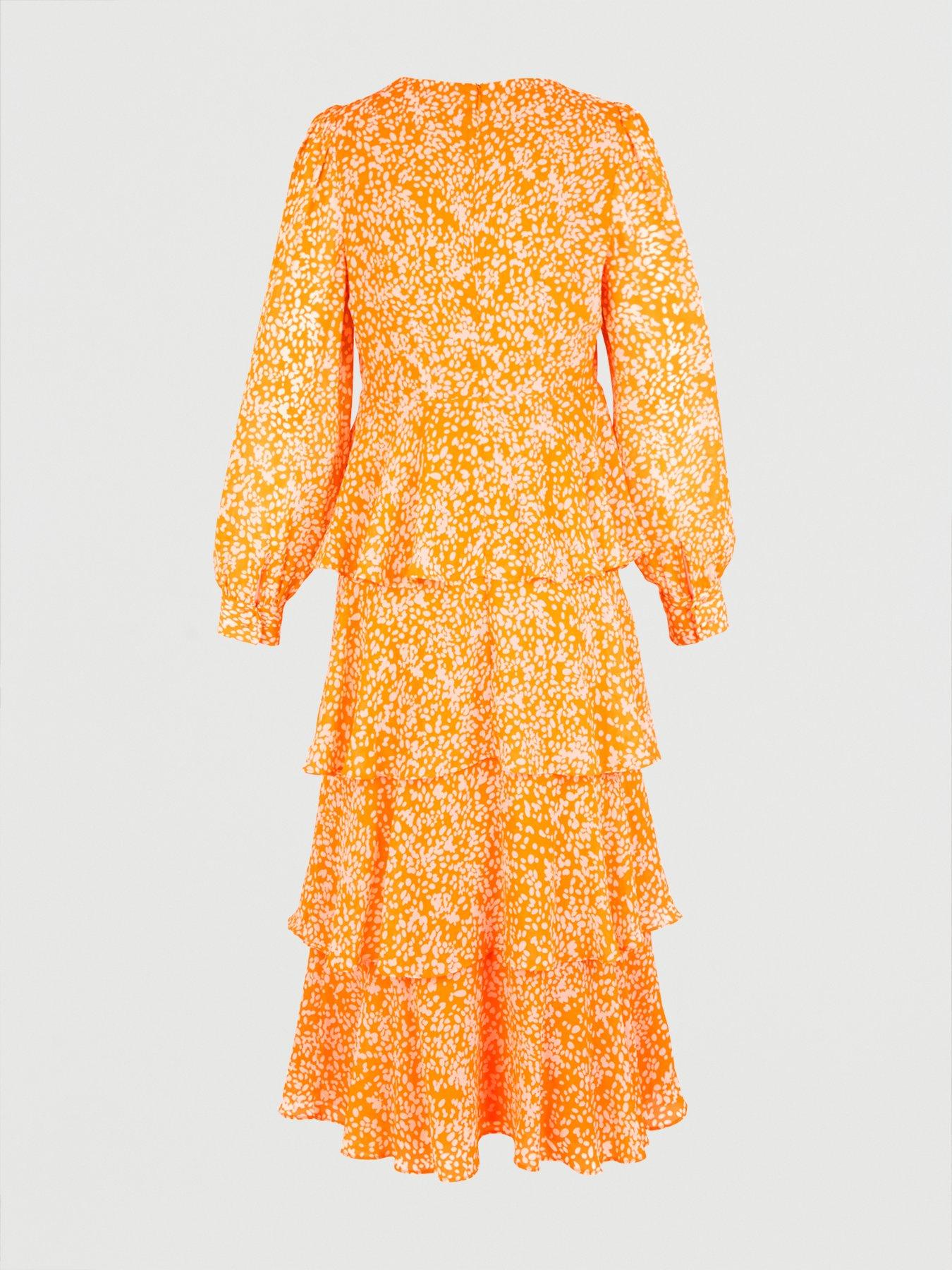 michelle keegan orange lace dress