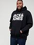  image of jack-jones-big-amp-tall-core-logo-overhead-hoodie-blacknbsp