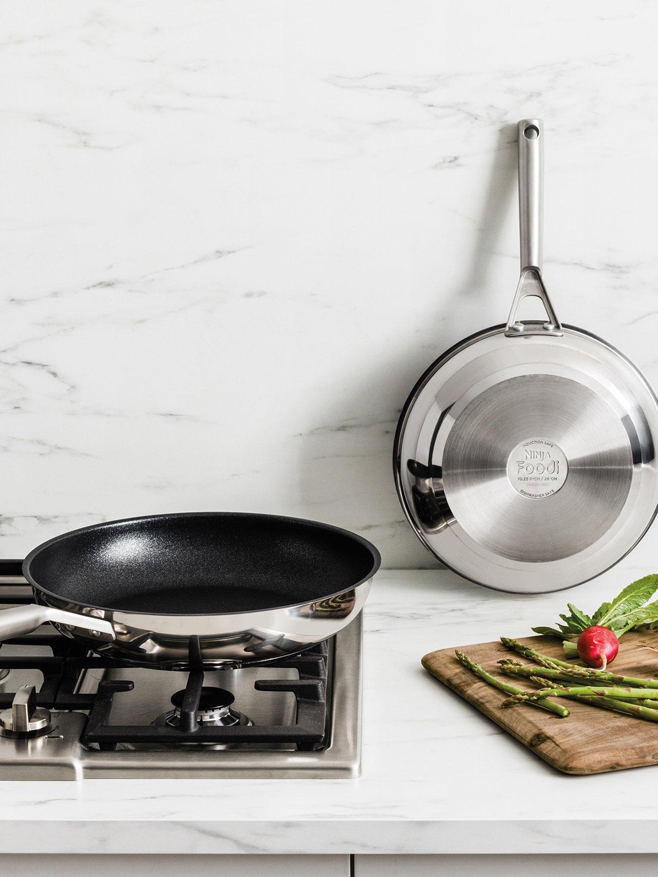 NINJA Foodi Zero Stick Stainless Steel 20cm & 28cm Frying Pans