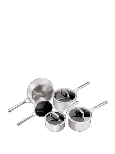 ninja-foodi-zerostick-stainless-steel-5-piece-set-16cm-milk-161820cm-saucepans-amp-24cm-frying-pan-non-stick-c65000uk
