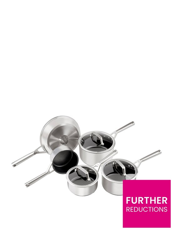 front image of ninja-foodi-zerostick-stainless-steel-5-piece-set-16cm-milk-161820cm-saucepans-amp-24cm-frying-pan-non-stick-c65000uk