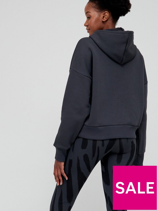 stillFront image of adidas-future-icons-feel-fierce-hoodie-dark-grey