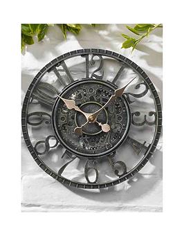 Product photograph of Smart Garden Newby Mechanical Verdigris 12 Clock from very.co.uk