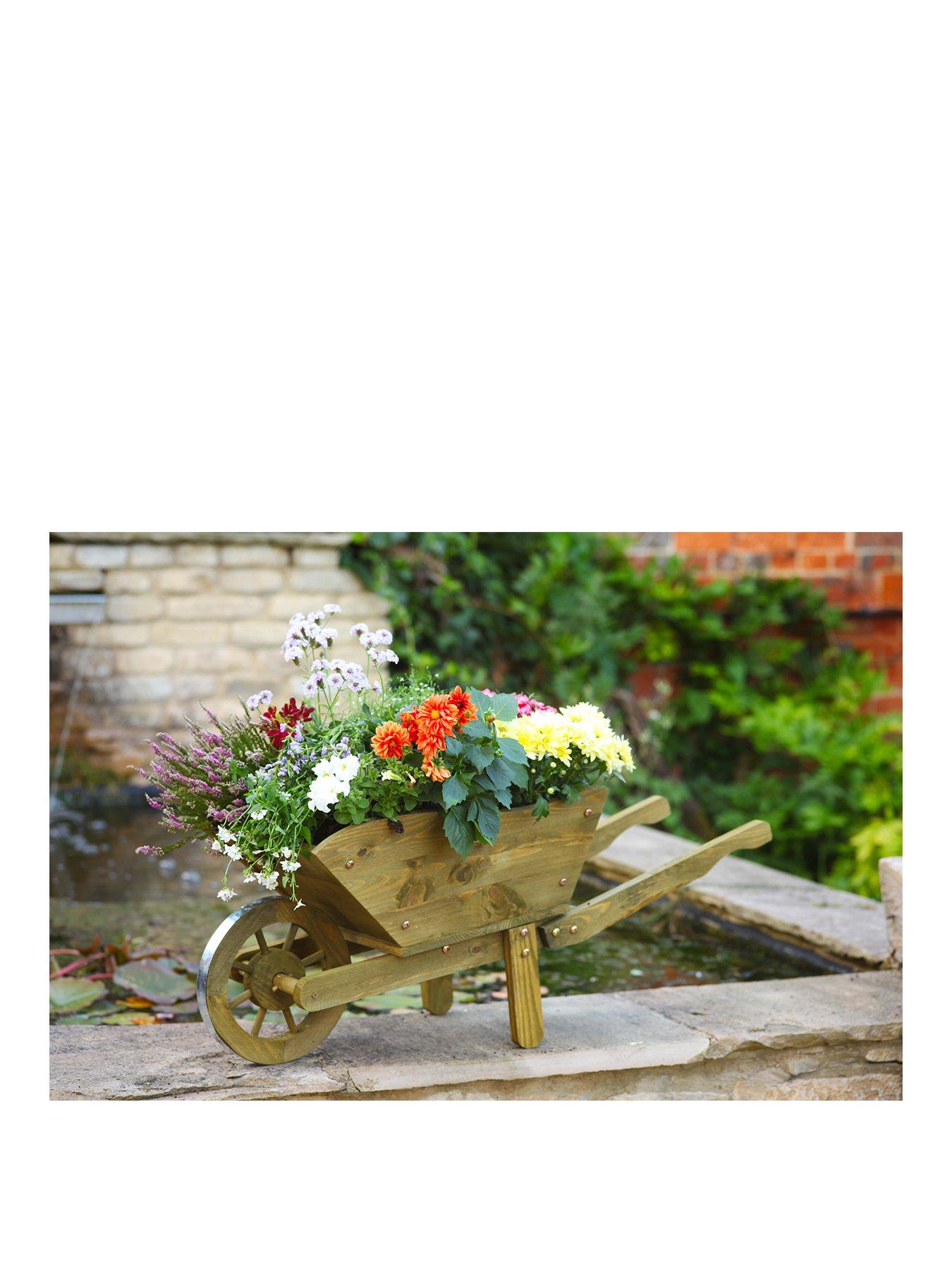 undefined Extra Large Wheelbarrow Planter - Tan