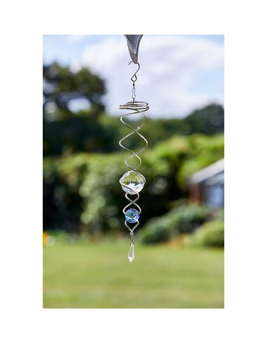 front image of smart-garden-blue-spinning-double-helix-for-spinners-wind-charm