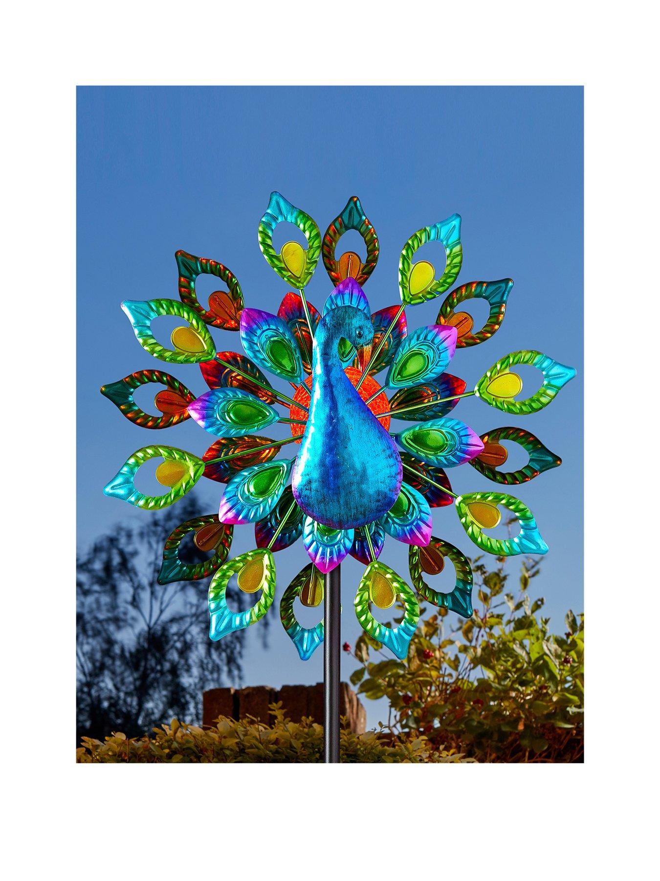 Smart Solar Peacock Wind Spinner