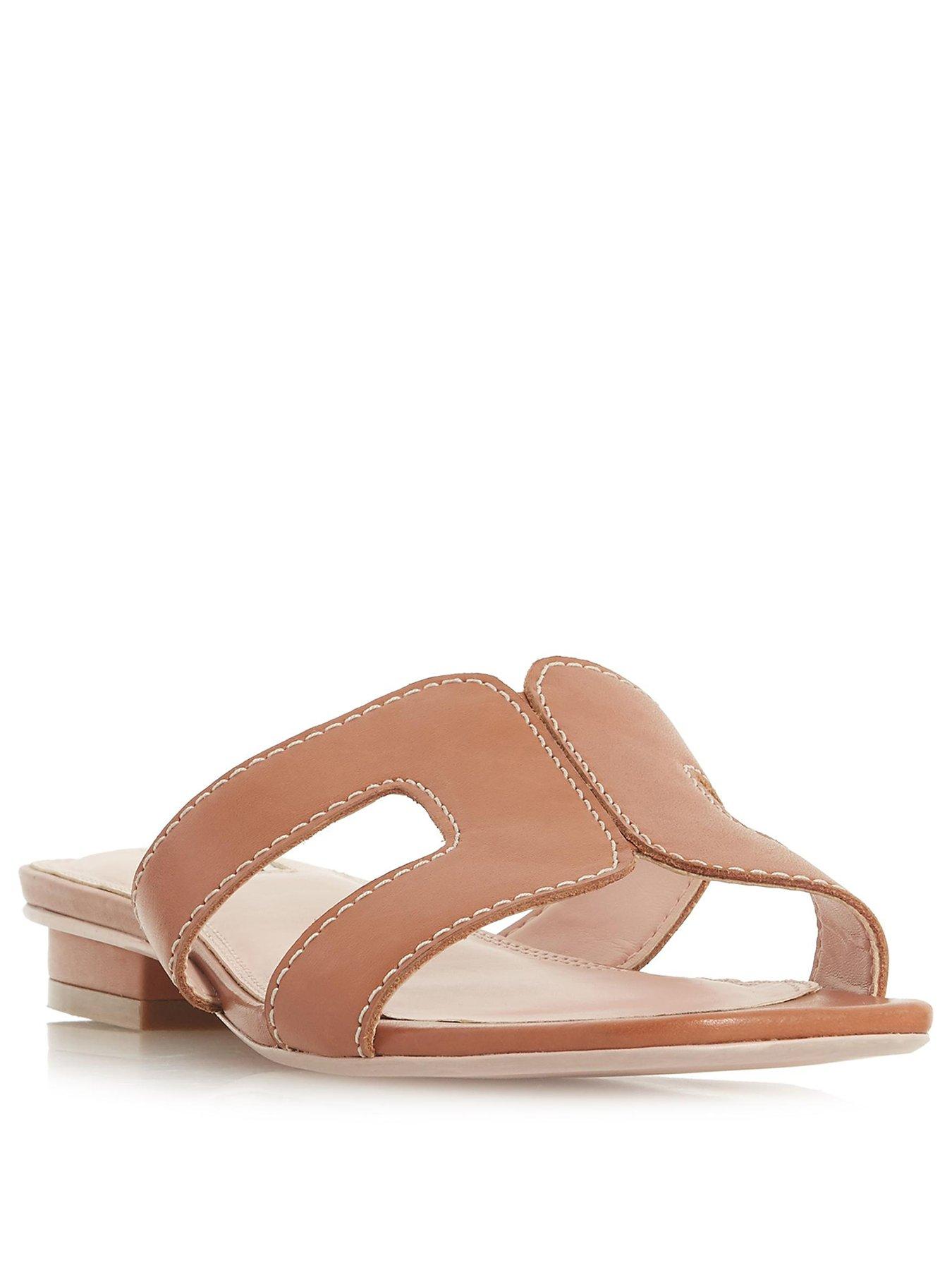 Leather Block Heel Sliders, Dune London