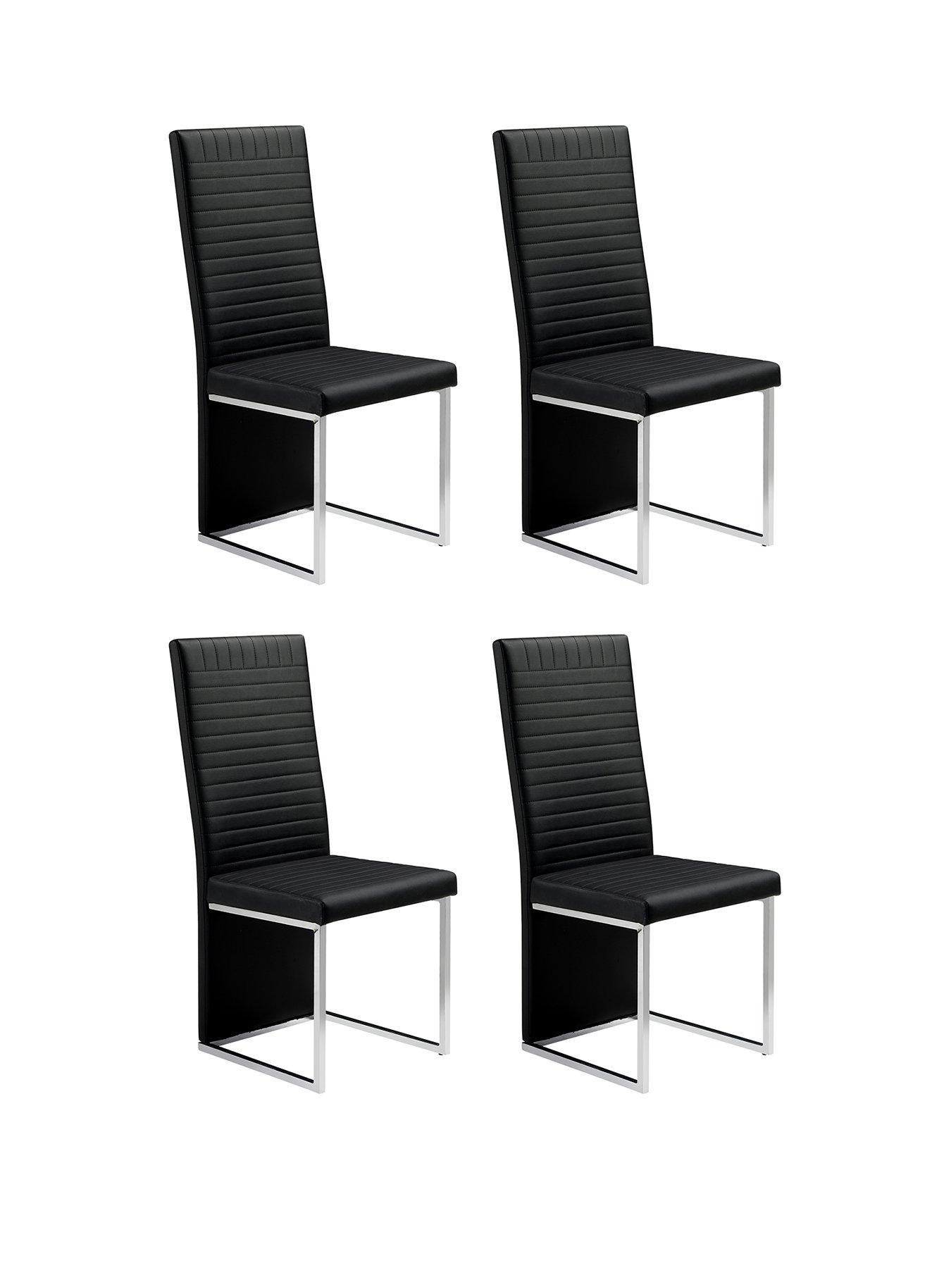 Product photograph of Julian Bowen Set Of 4 Tempo Dining Chairs - Black Chrome from very.co.uk