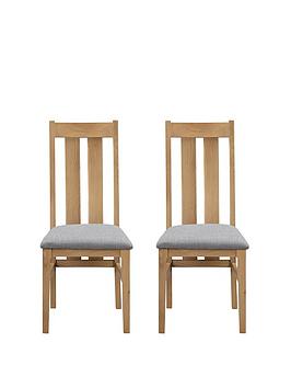 Product photograph of Julian Bowen Pair Of Cotswold Dining Chairs - Oak from very.co.uk