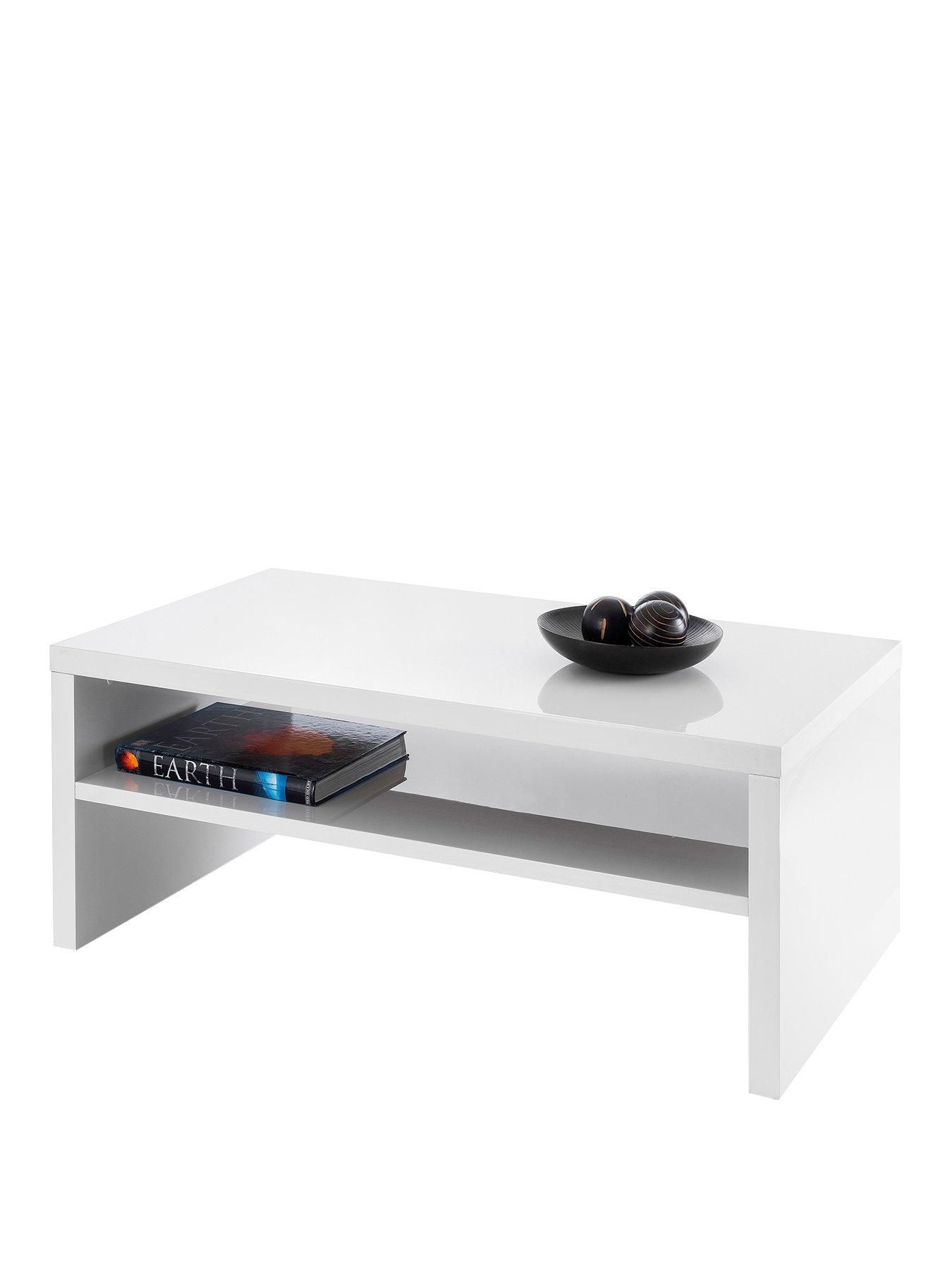 Product photograph of Julian Bowen Metro High Gloss Coffee Table White from very.co.uk