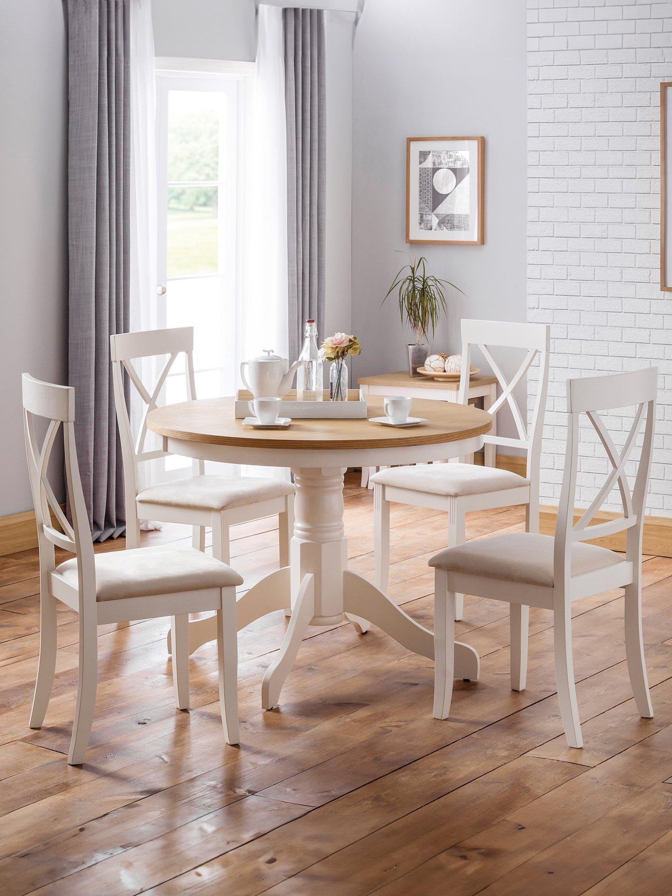 undefined Davenport 106 cm Round Pedestal Table - Ivory/Oak