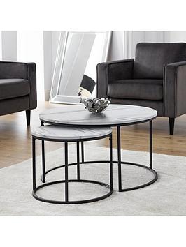 Product photograph of Julian Bowen Bellini Round Nesting Coffee Table from very.co.uk