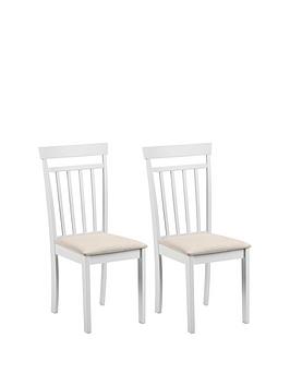 Product photograph of Julian Bowen Pair Of Coast Dining Chairs - White from very.co.uk
