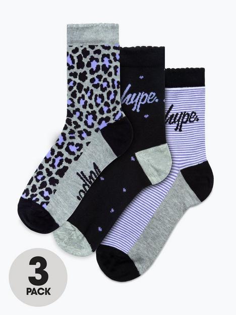 hype-girls-3pk-leopard-ankle-socks-purplegreyblack