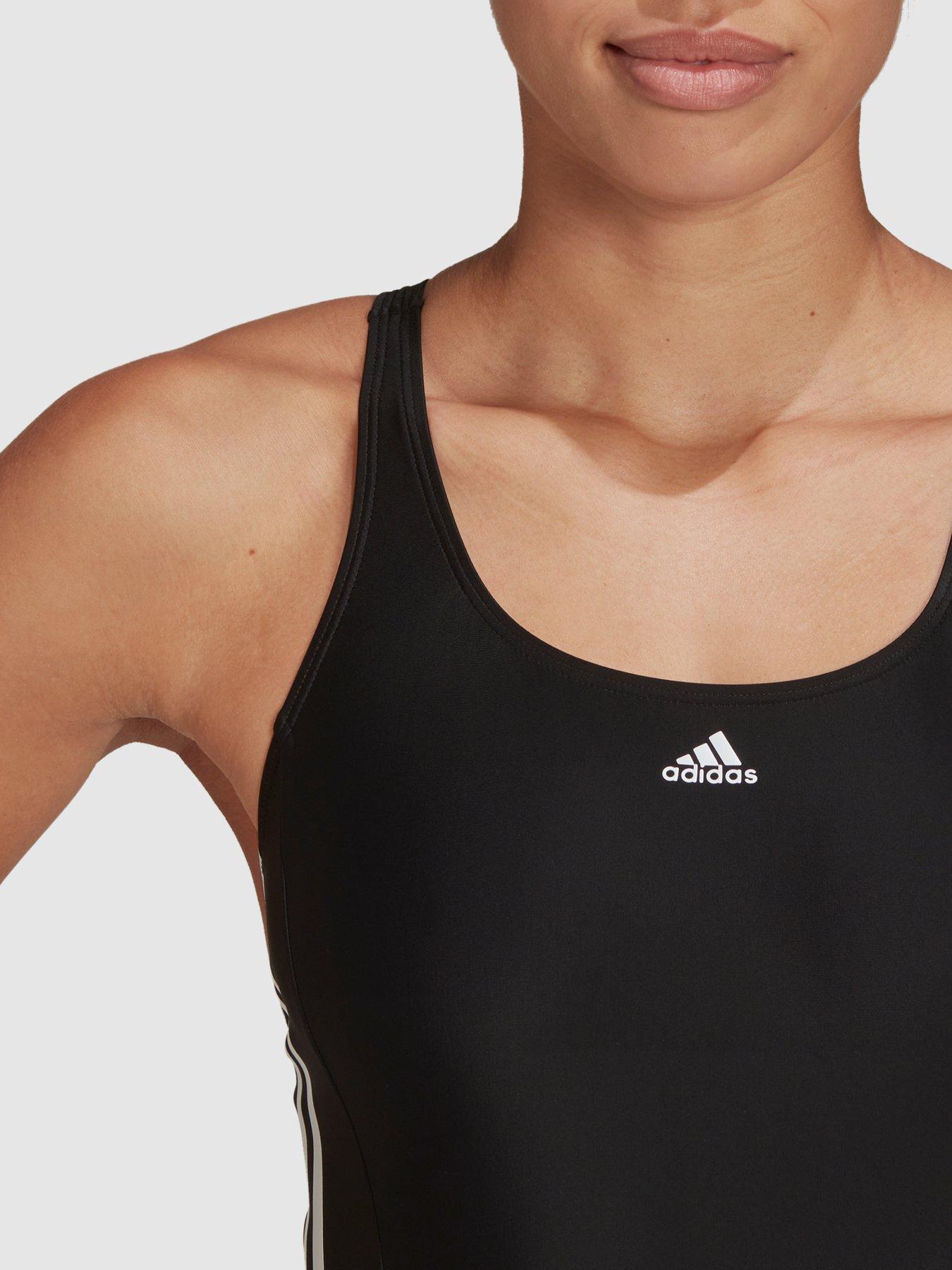 Image 4 of 4 of adidas Performance Mid 3-stripes Swimsuit - Black/White