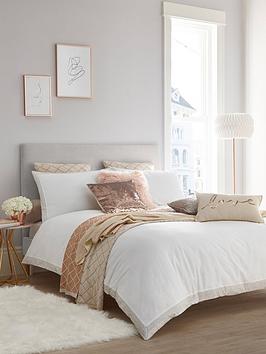 Product photograph of Tess Daly Amber Rose Gold 100 Cotton Duvet Cover Set - White from very.co.uk