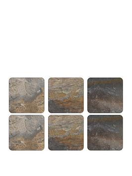 Product photograph of Pimpernel Earth Slate Coasters from very.co.uk