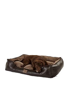 Product photograph of Bunty Tuscan Faux Leather Pet Bed Brown - Medium from very.co.uk