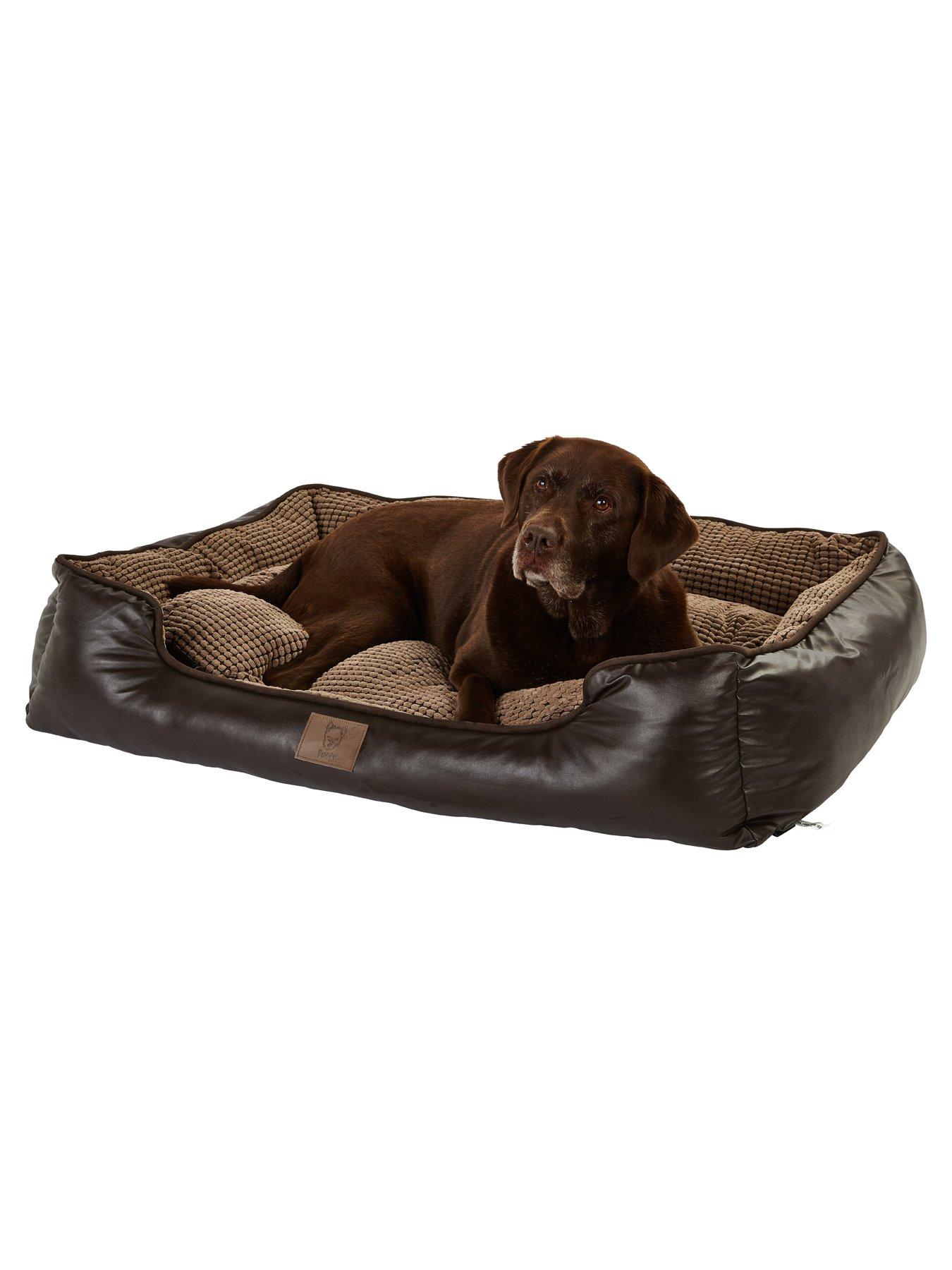 Faux leather dog bed sale