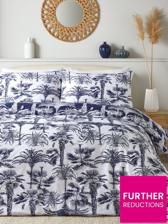 front image of everyday-collection-etched-palms-reversible-duvet-cover-set