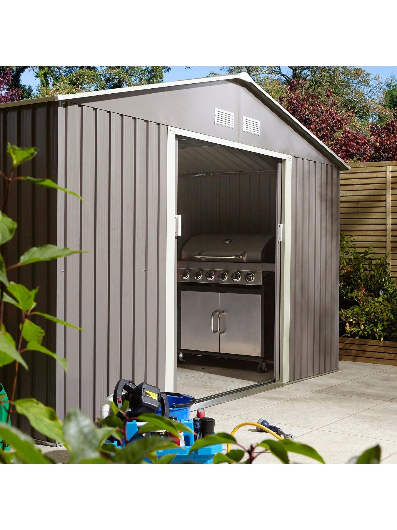 Image 2 of 6 of Rowlinson Trentvale 10 x 8ft Metal Apex Shed - Light Grey