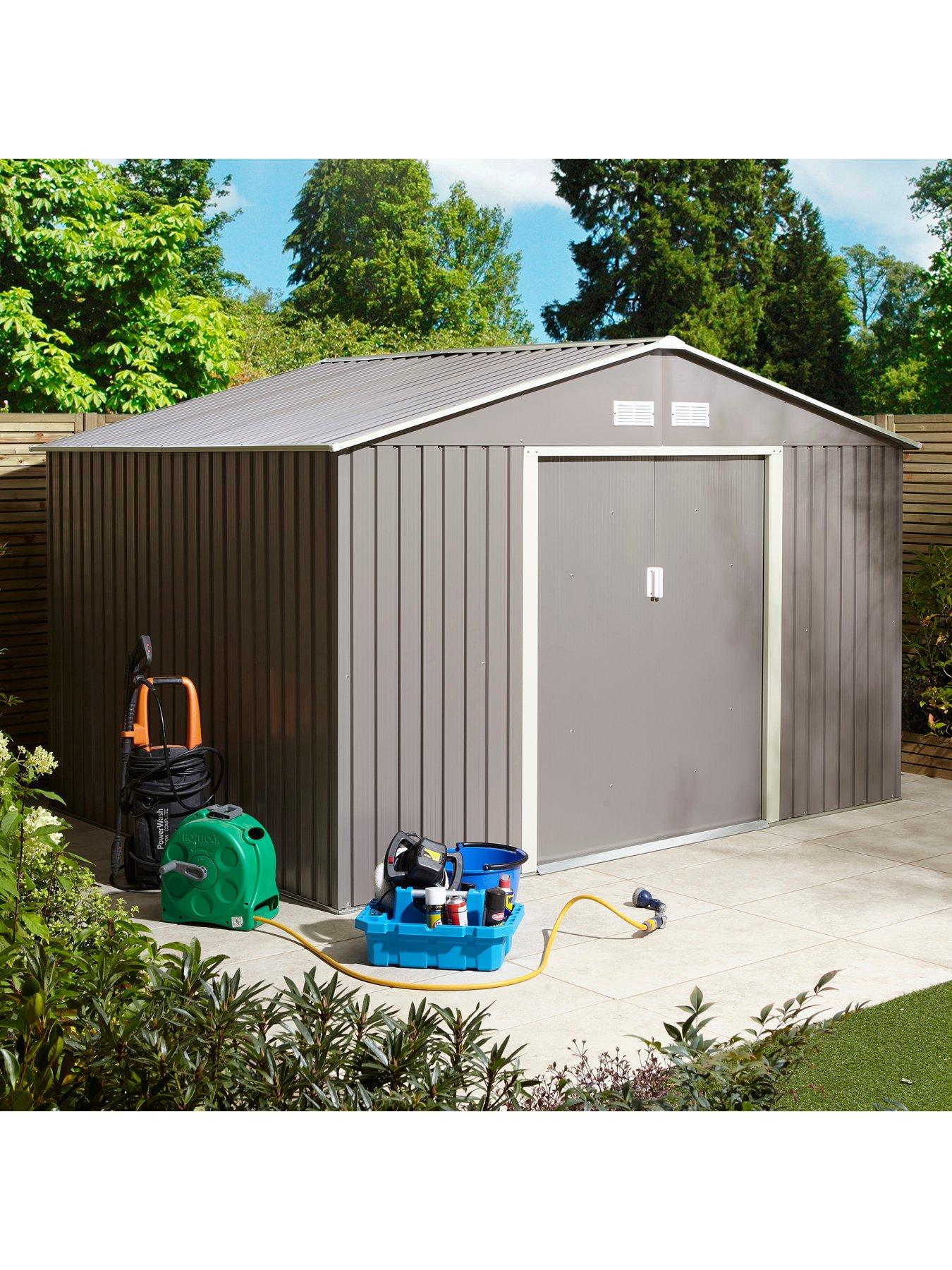 Image 4 of 6 of Rowlinson Trentvale 10 x 8ft Metal Apex Shed - Light Grey