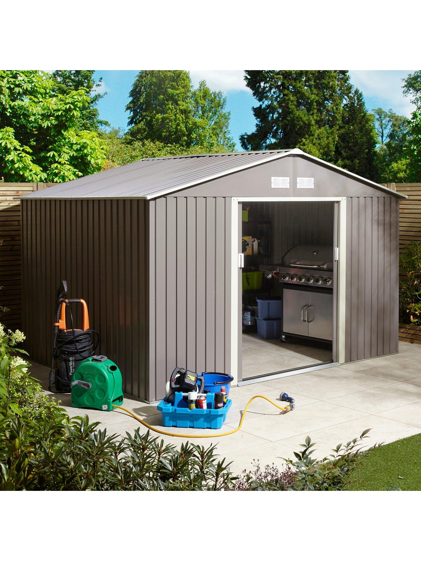 Image 5 of 6 of Rowlinson Trentvale 10 x 8ft Metal Apex Shed - Light Grey