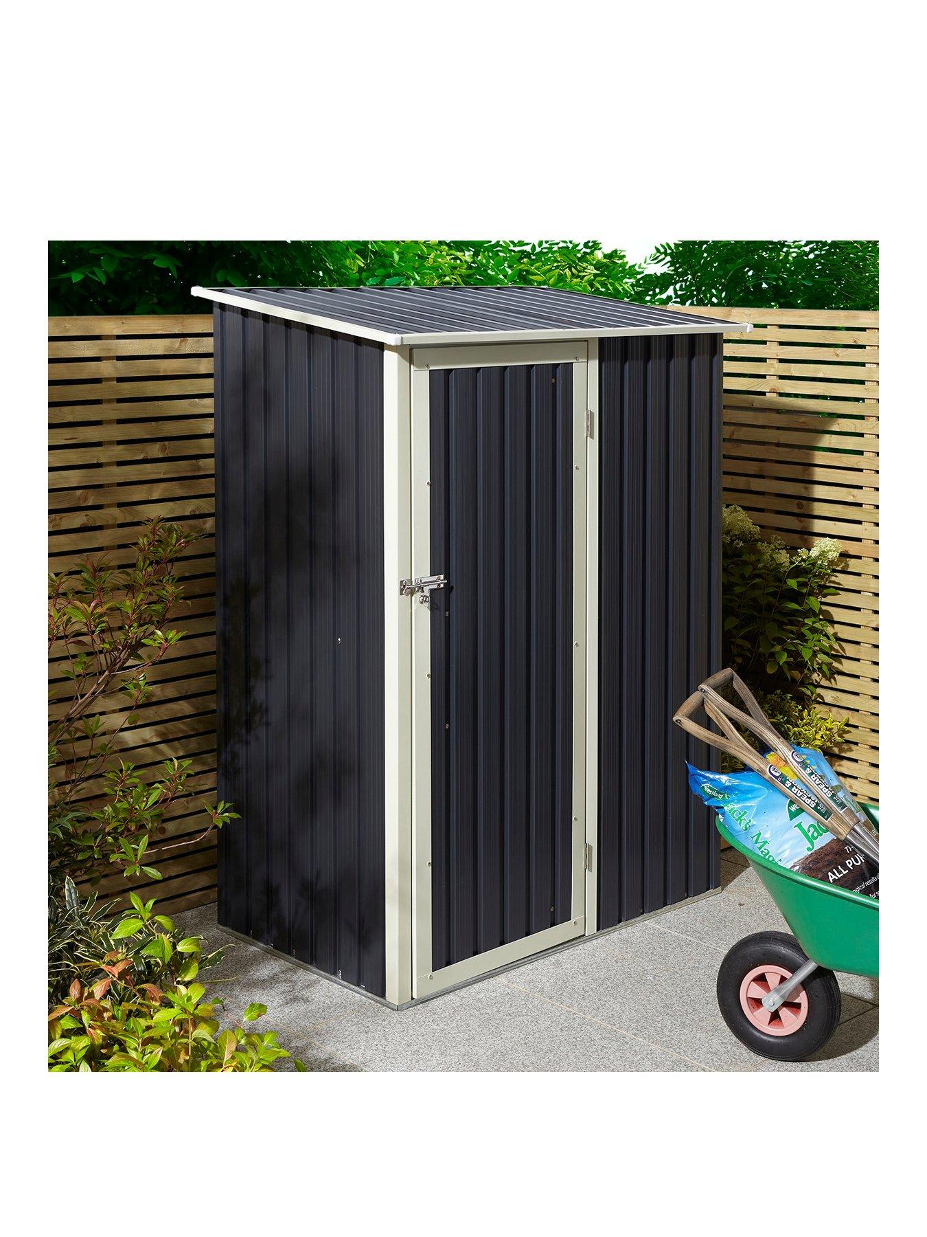 Product photograph of Rowlinson Trentvale 5 X 3ft Metal Pent Shed - Dark Grey from very.co.uk