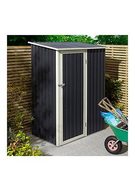 Product photograph of Rowlinson Trentvale 5 X 3ft Metal Pent Shed - Dark Grey from very.co.uk