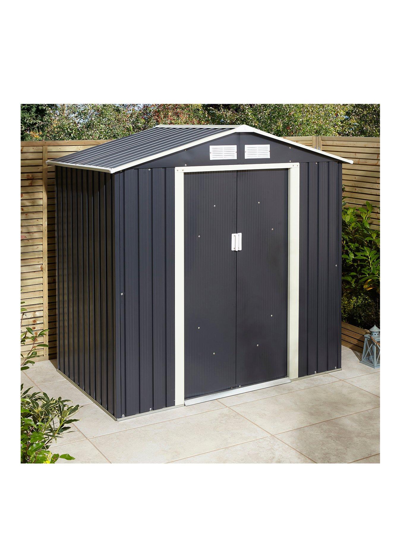 Rowlinson Trentvale 6 X 4Ft Metal Apex Shed - Dark Grey