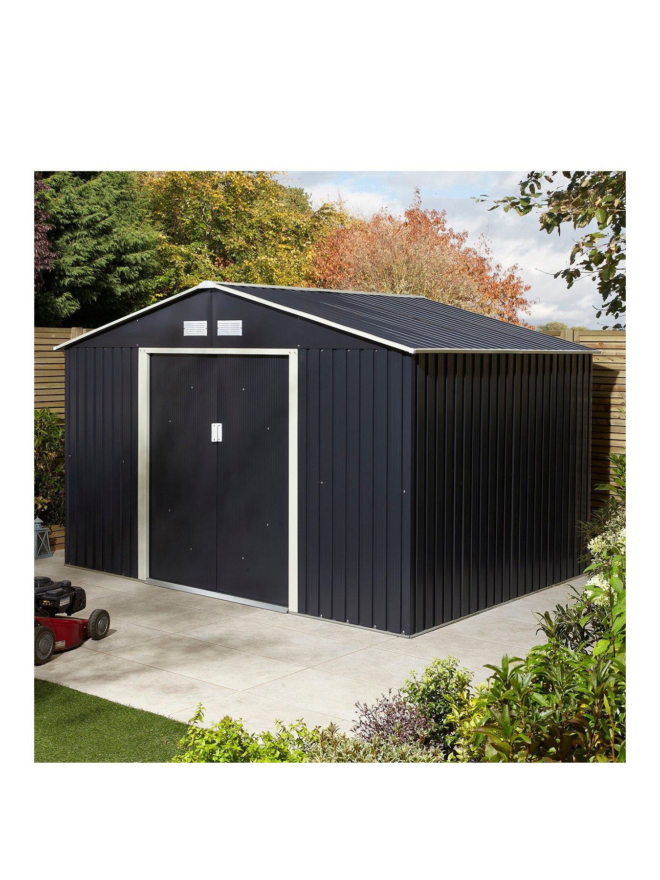 Rowlinson Trentvale 10 x 8 ft Metal Apex Shed - Dark Grey