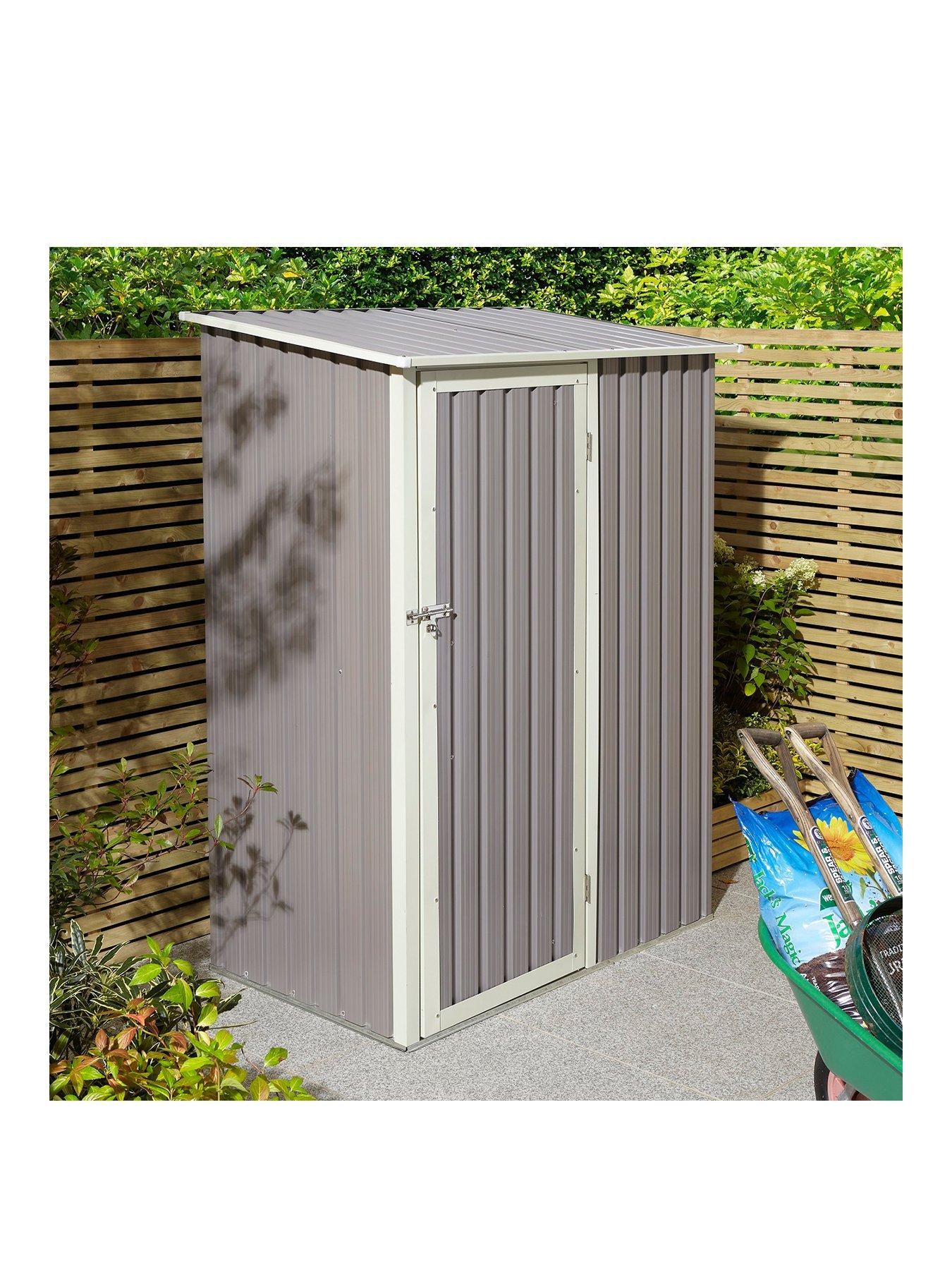 Product photograph of Rowlinson Trentvale 5 X 3ft Metal Pent Shed - Light Grey from very.co.uk