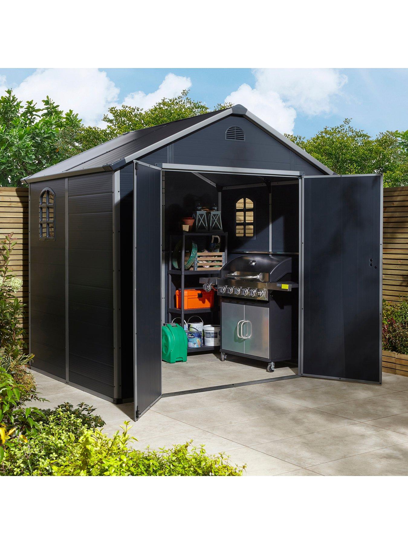 Image 2 of 6 of Rowlinson Airevale 8x6&nbsp;ft&nbsp;Apex Plastic Garden&nbsp;Shed - Dark Grey