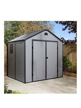 Rowlinson Airevale 8X6 Ft Apex Plastic Shed - Light Grey