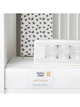 Product photograph of Mother Baby White Gold Anti-allergy Pocket Sprung Cot Bed Mattress from very.co.uk