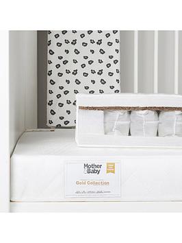 Product photograph of Mother Baby Pure Gold Anti-allergy Coir Pocket Sprung Cot Mattress from very.co.uk