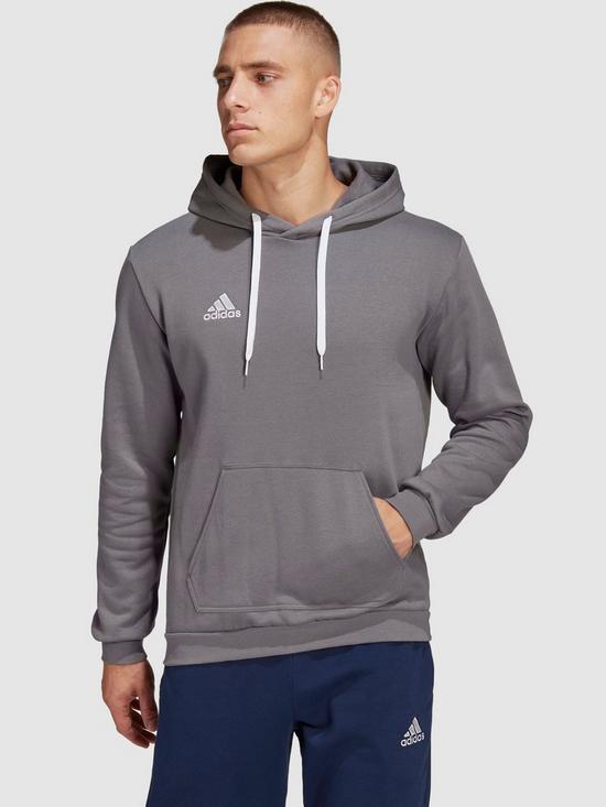 front image of adidas-mens-entrada-22-training-hoodie-grey