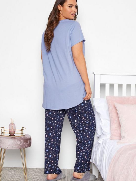 stillFront image of yours-dumbo-wide-leg-pyjamanbspset-blue
