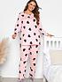  image of yours-heart-print-pyjama-set-pink