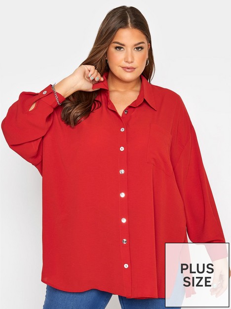 yours-long-sleeve-button-through-shirt-red