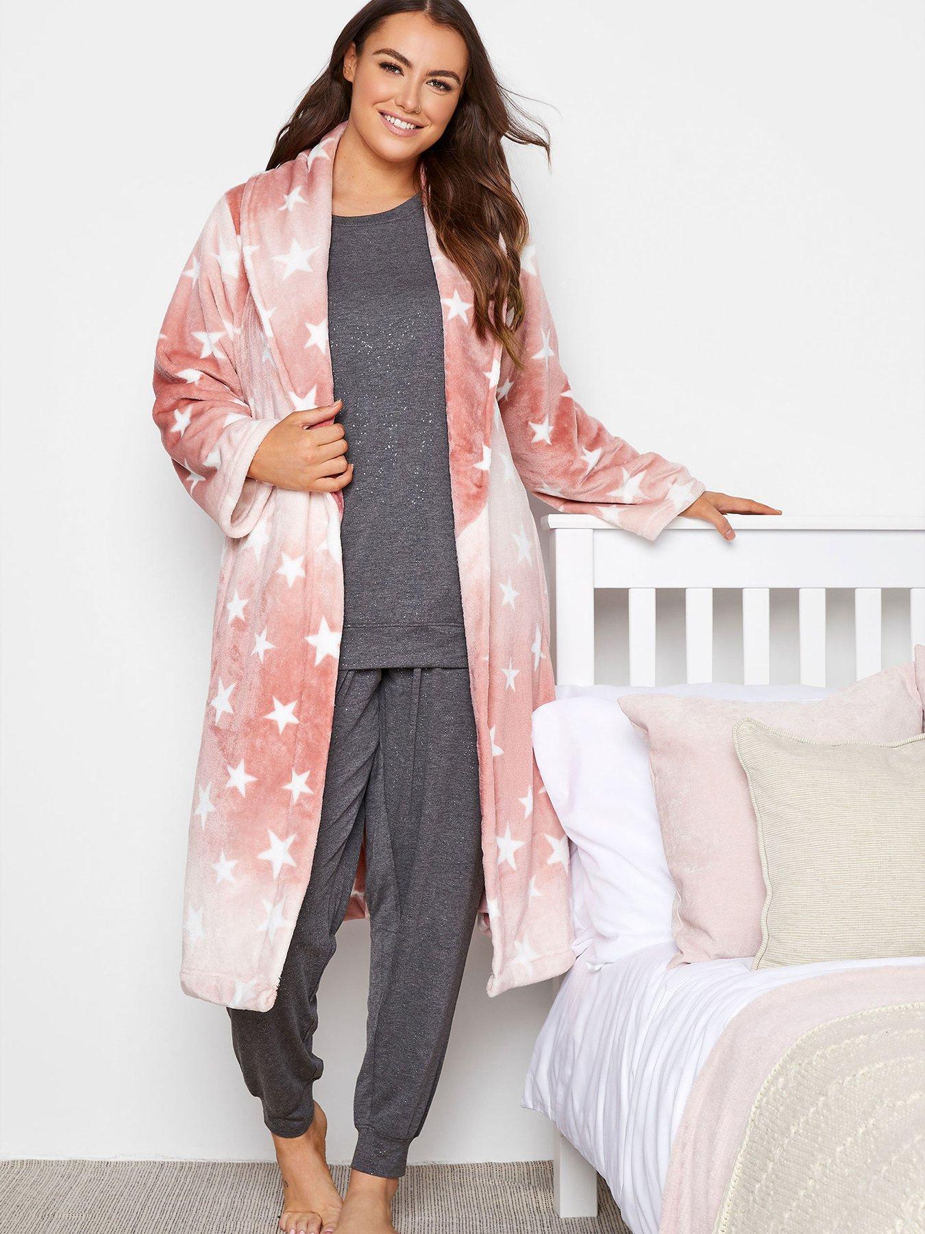 Ombre Star Shawl Collar Robe Pink