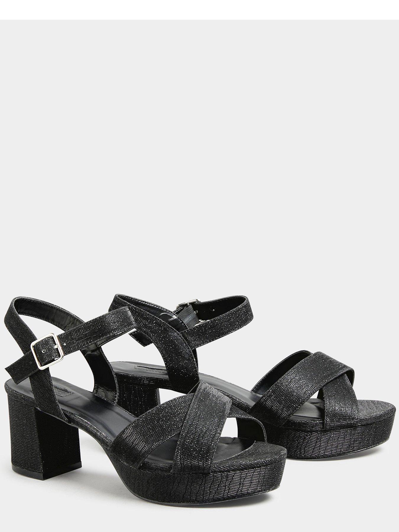 Wide fit black platform on sale sandals